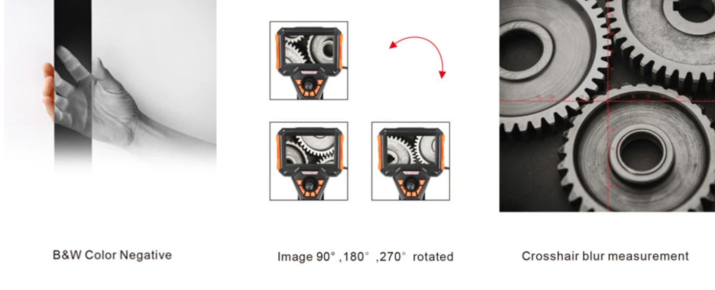 rh series 4.3'' display 1080p hd handheld rigid rod borescope