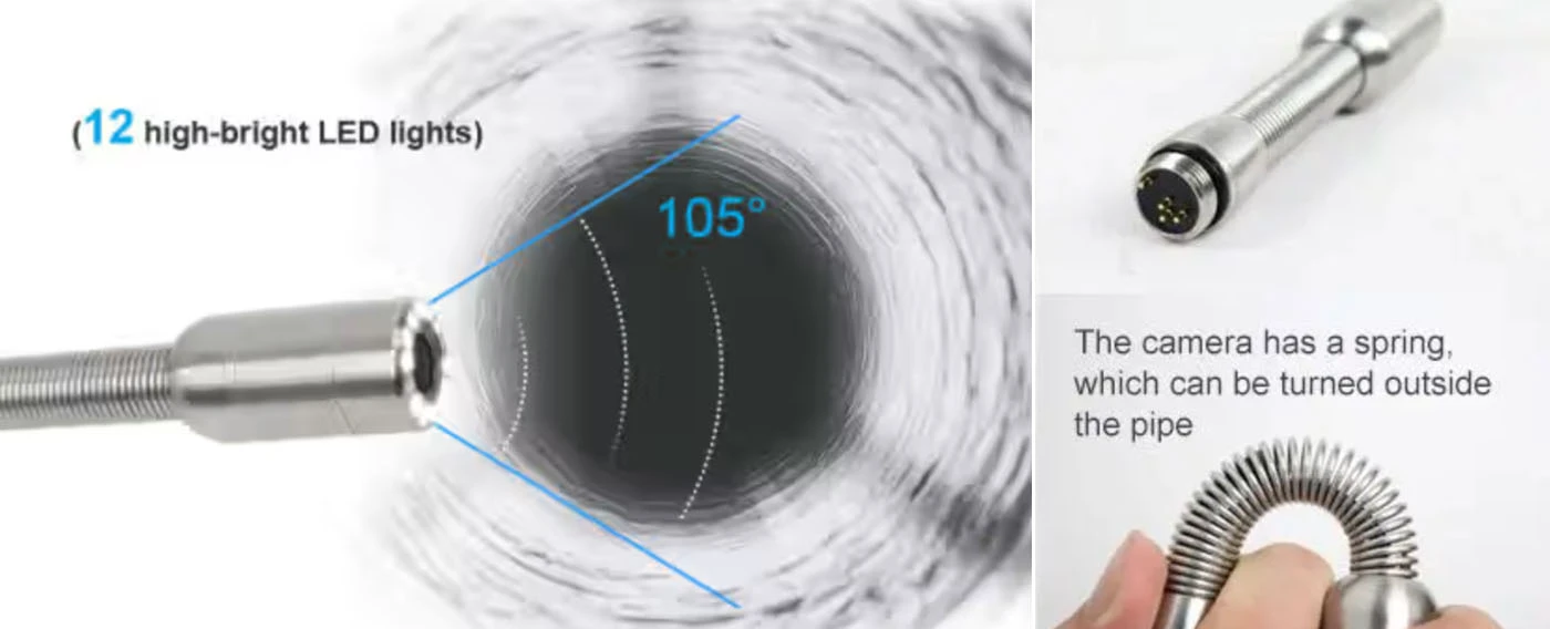 pm series 7'' hd 23mm sewer inspection camera modular pipeline endoscope
