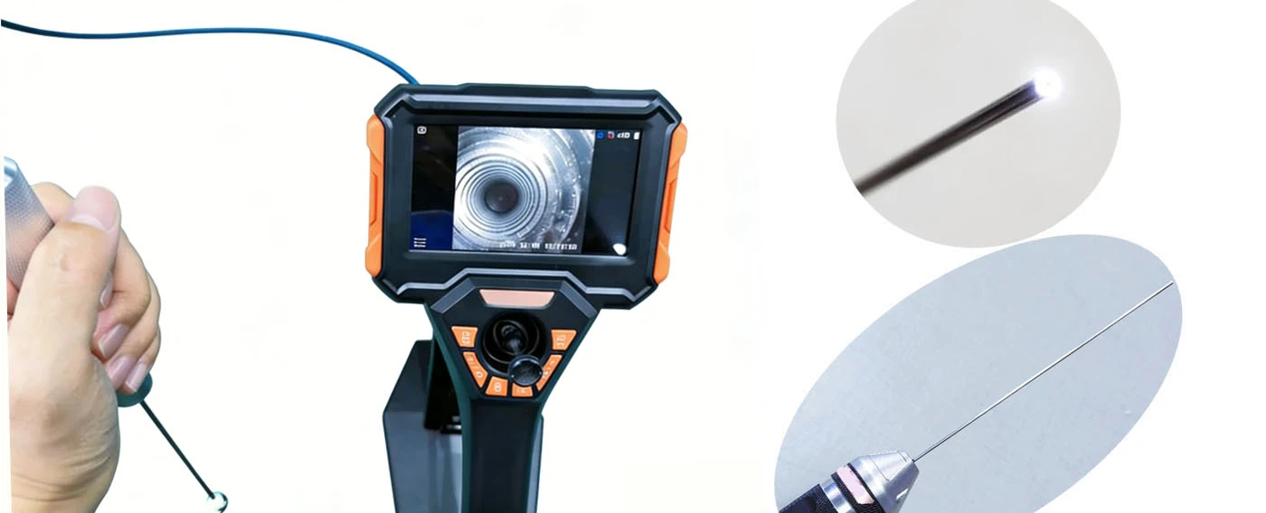 rh series 4.3'' display 1080p hd handheld rigid rod borescope