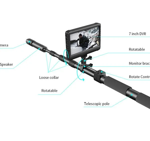 tr series 4k 360° motorized audio/video talkback full hd rotary telescopic inspection camera
