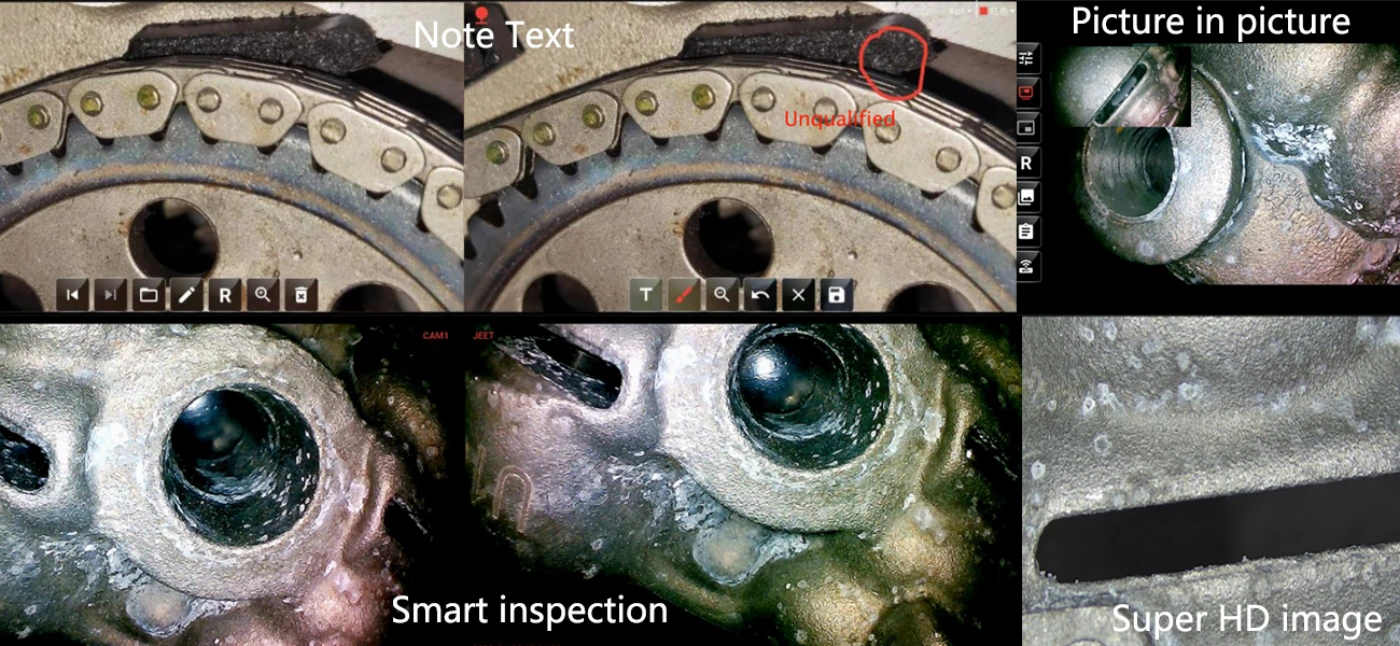 de series 360° articulation ultra hd touch screen 7'' elite motor driven 3d measurement borescope