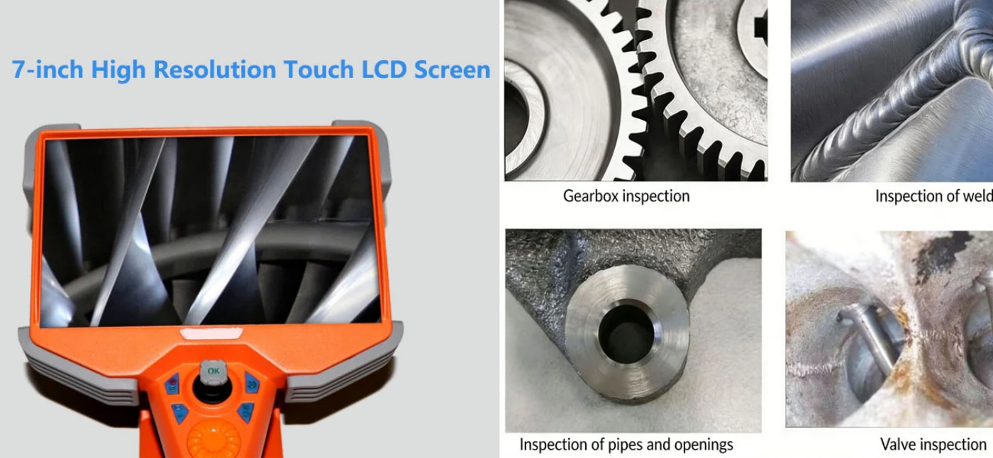 da series 360° articulation ultra hd touch screen 7'' acute motor driven 3d measurement borescope