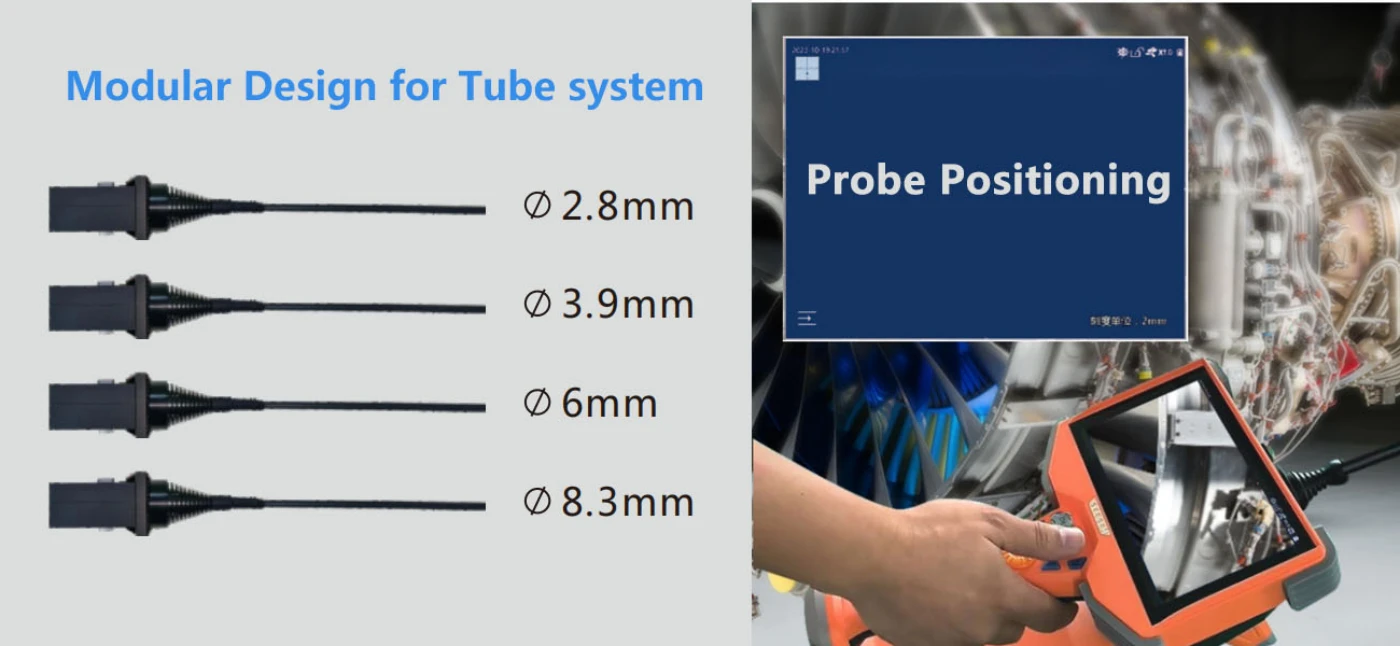 da series 360° articulation ultra hd touch screen 7'' acute motor driven 3d measurement borescope