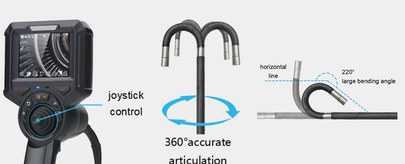 bn series 360° articulation 1080p hd joystick control 3.5'' nimble borescope