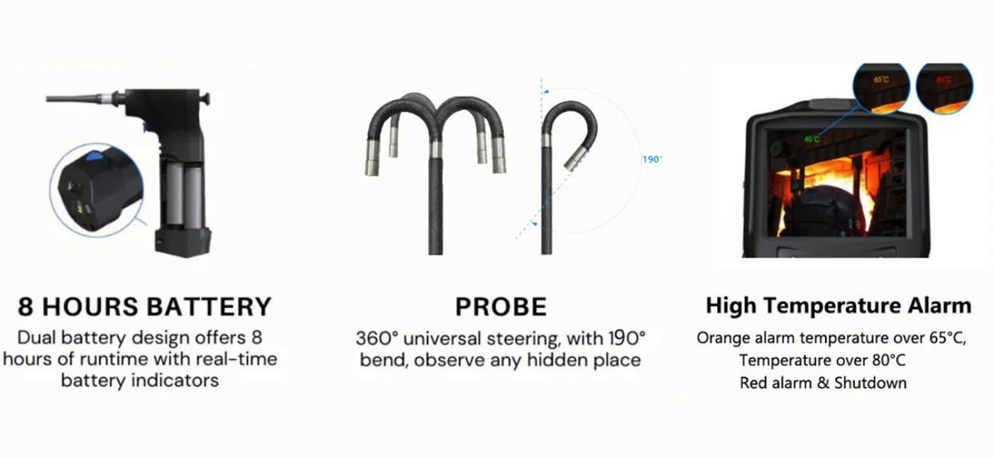 bp series 360° articulation 1080p hd joystick control 5.1'' pro borescope