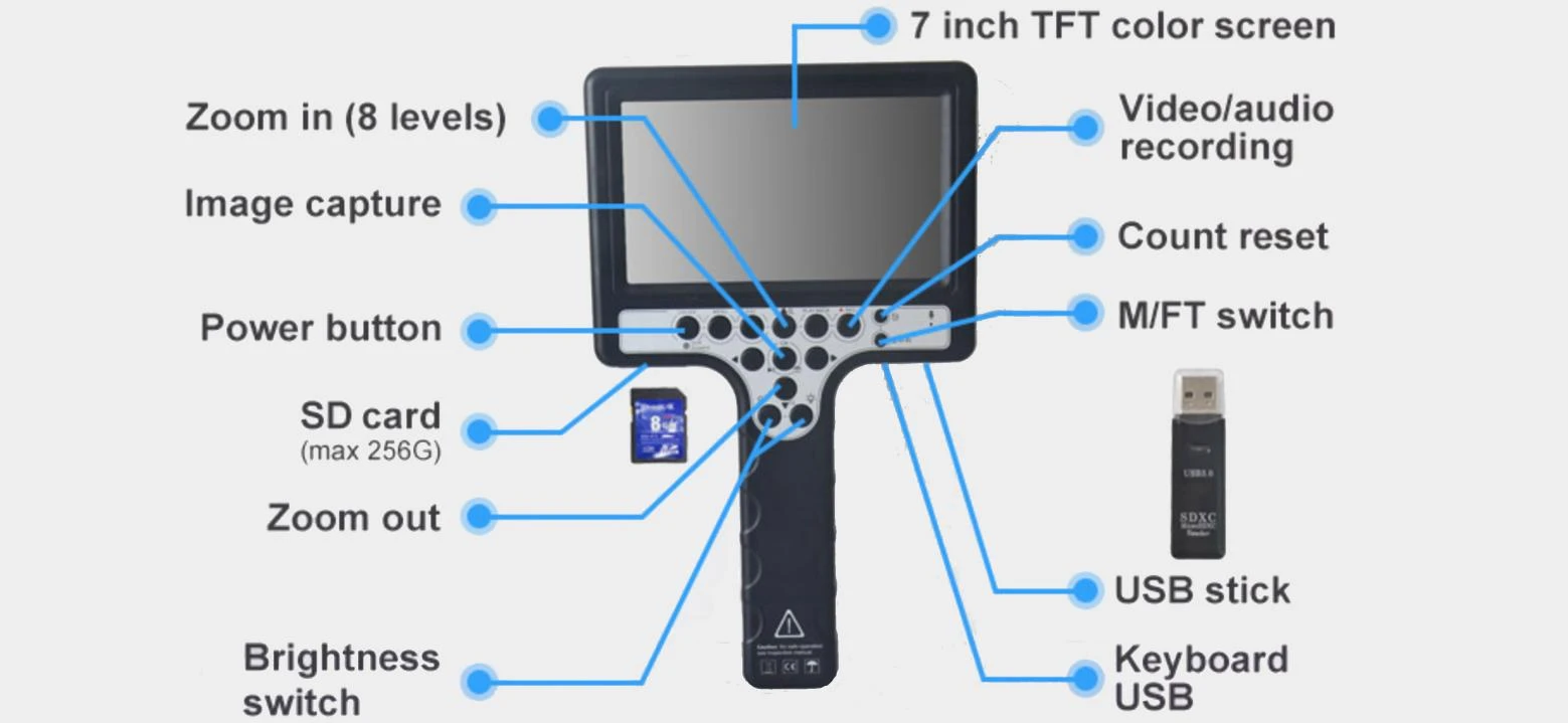 pe series handheld pipeline endoscope