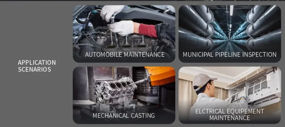 bi series 360° articulation 1080p hd joystick control 5'' intuitive borescope