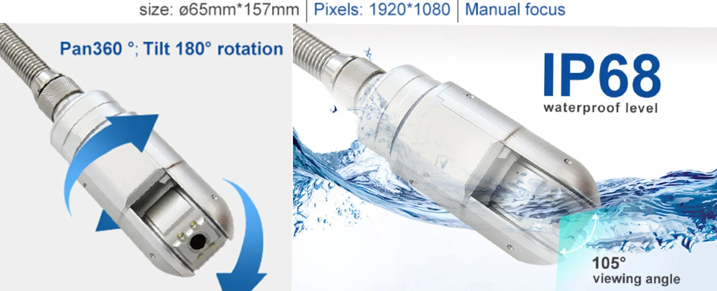 pr series 10.1'' sewer inspection dual camera rotary fhd pipeline endoscope