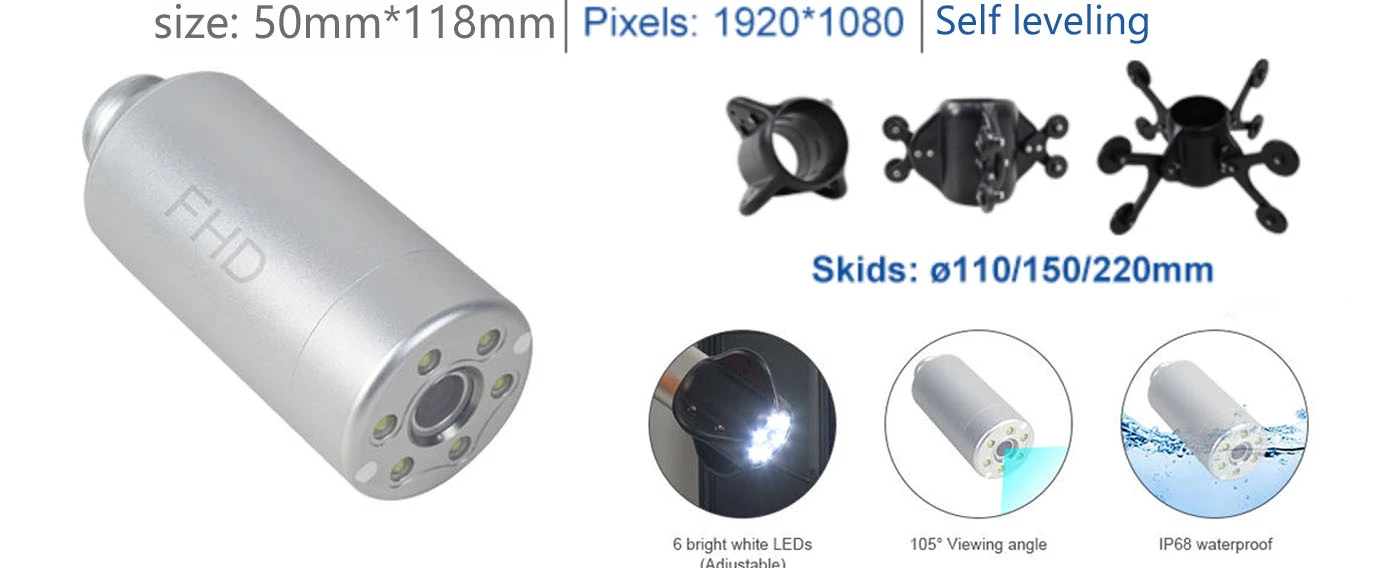 pr series 10.1'' sewer inspection dual camera rotary fhd pipeline endoscope