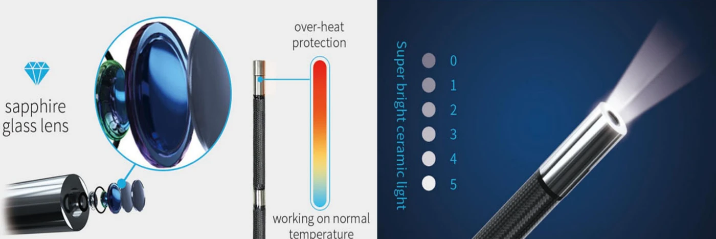 bn series 360° articulation 1080p hd joystick control 3.5'' nimble borescope