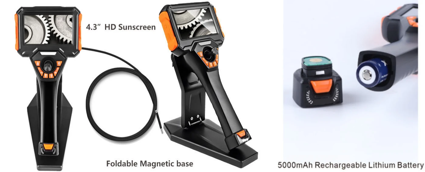 bo series 360° articulation 1080p hd joystick control 4.3'' optimal hd borescope