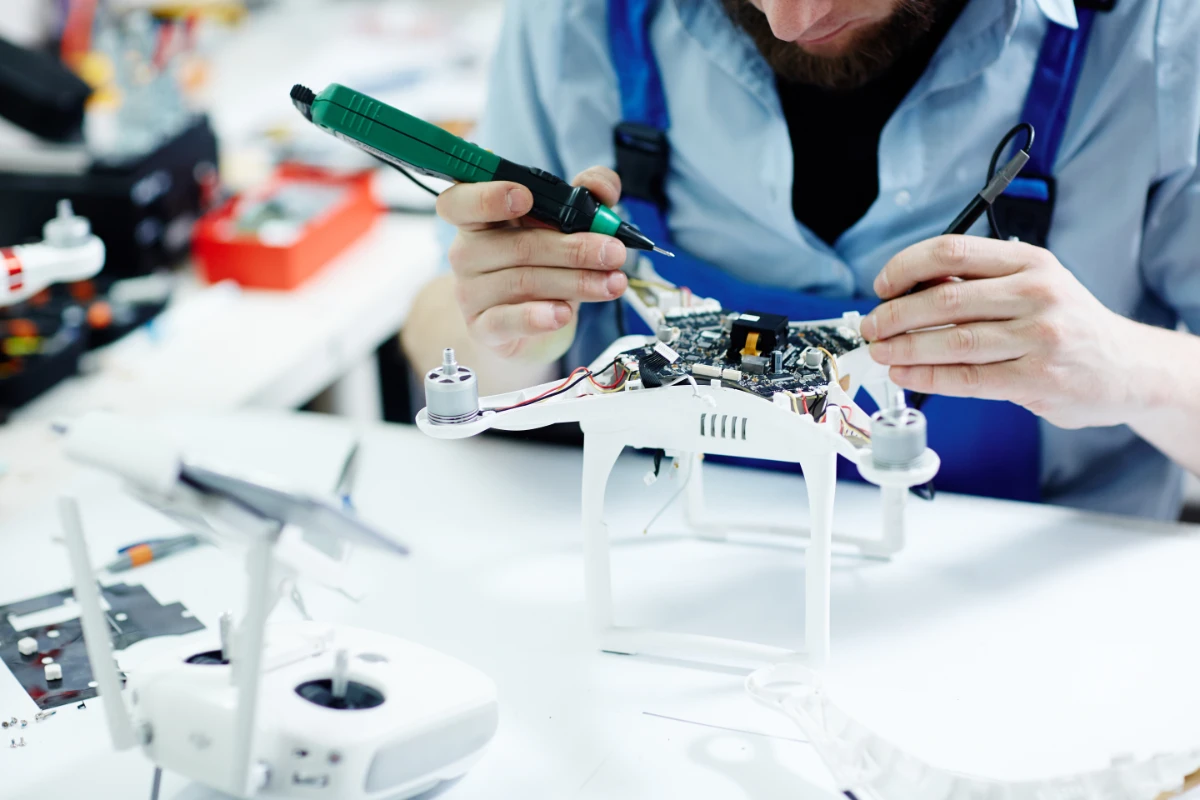 fixing drone maintenance shop
