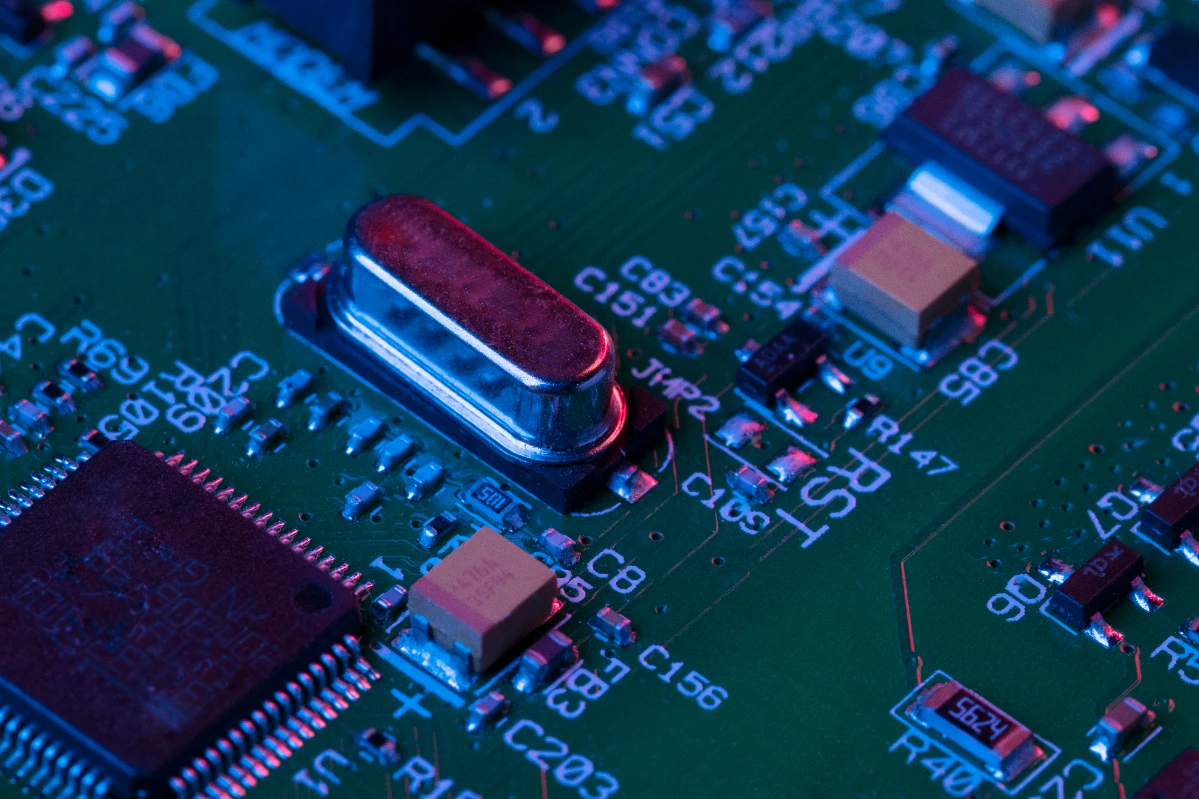 hard drive components still life close up