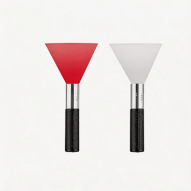 Two handheld infrared illuminator torches with red and white cone‑shaped diffuser hoods
