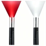 Two handheld infrared illuminator torches with cone diffuser, 850nm with faint red glow and 940nm invisible IR version
